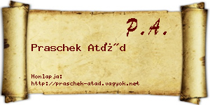 Praschek Atád névjegykártya
